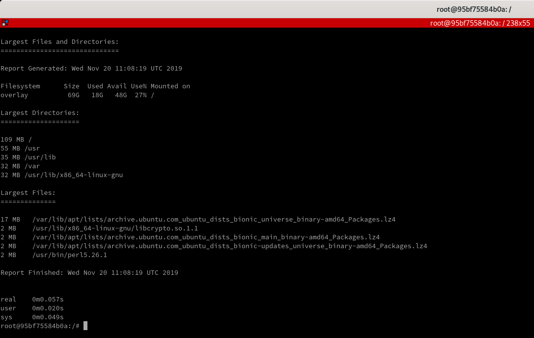 Linux diskspace check terminal